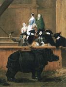 Pietro Longhi exhibition of a rhinoceros at venice oil painting artist